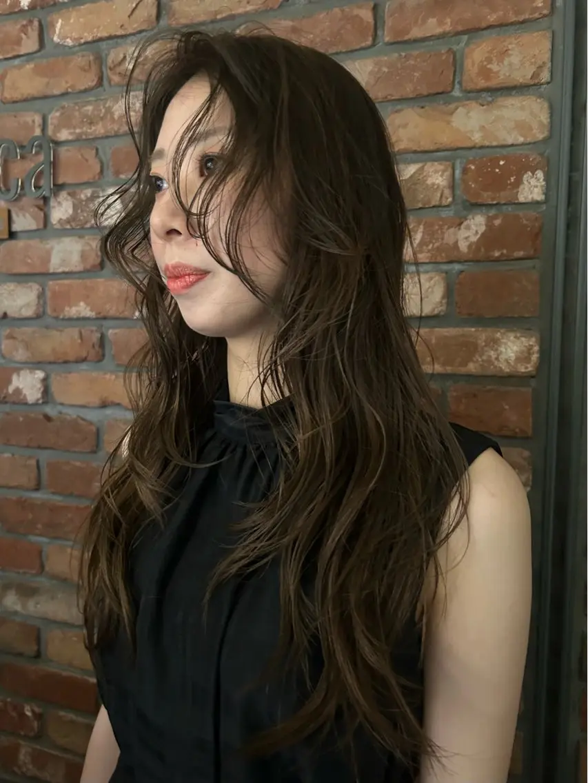 ロング パーマ カット パーマ momona english okのヘアスタイル