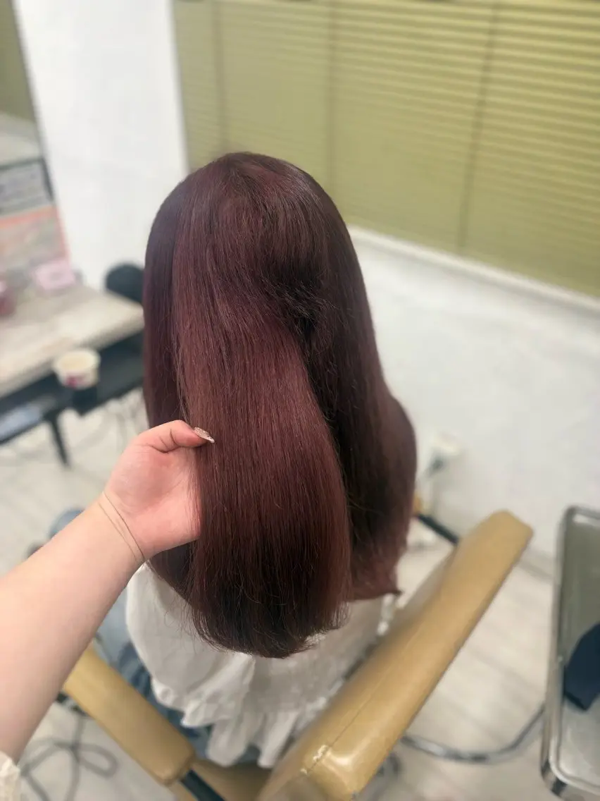 ロング カラー カット ヘアカラー トリートメント 暖色系カラー/ピンク Ririi🎀のヘアスタイル