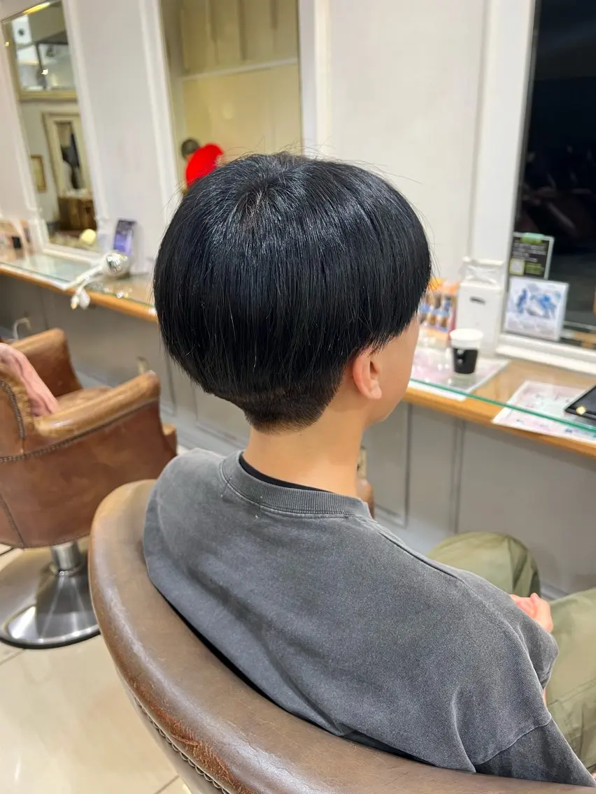 カラー メンズ 黒髪 ブルーカラー ブルーブラック カラー/ブリーチ✨ ヘアセット/コハルのヘアスタイル
