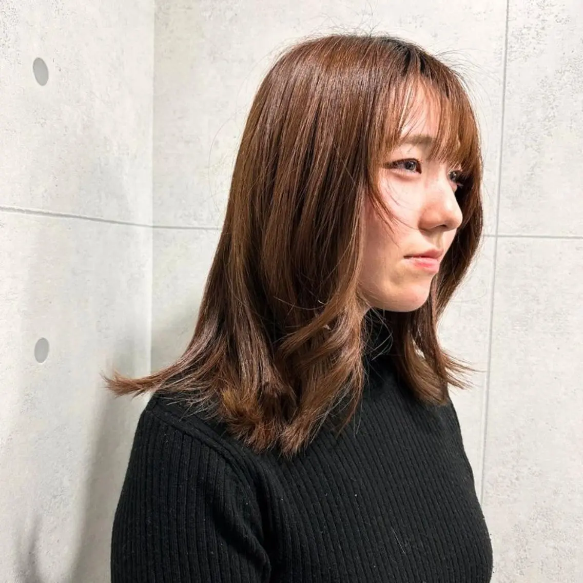 ミディアム カラー ブラウンカラー 透明感カラー オレンジ オレンジブラウン テラコッタ ❇️安達 優心❇️ レイヤー/艶髪特化のヘアスタイル