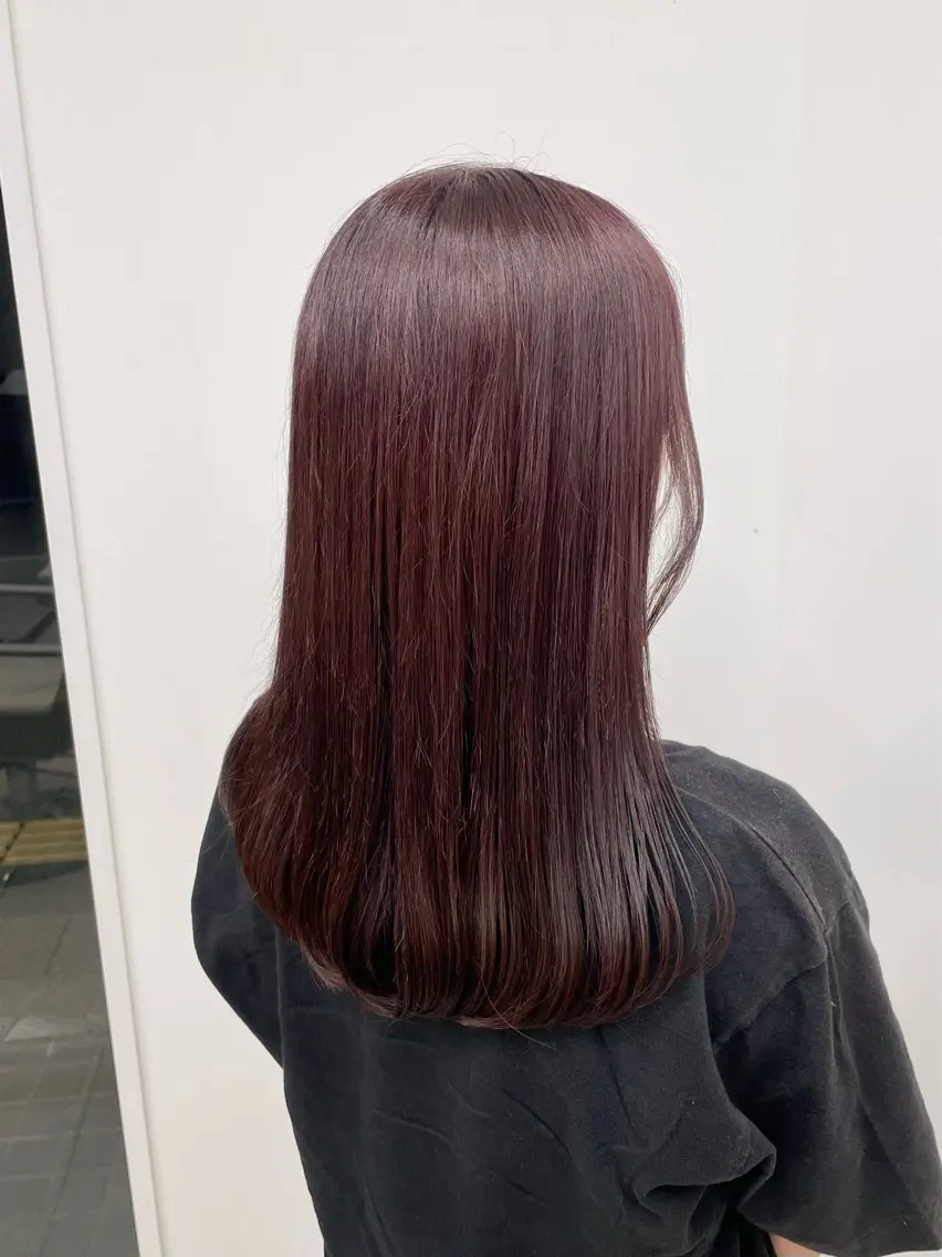 セミロング カラー ブリーチ ラベンダーカラー ブリーチなしカラー ピンクカラー ピンクラベンダー 澤 佑華 🎀 透明感カラーのヘアスタイル