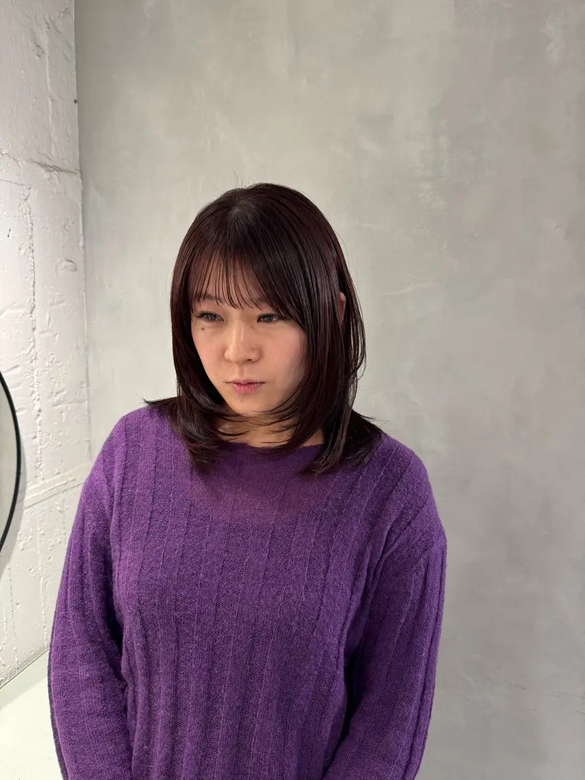 セミロング カット ヘアカラー トリートメント 新宿/顔周りカット +レイヤー=しずく♩のヘアスタイル