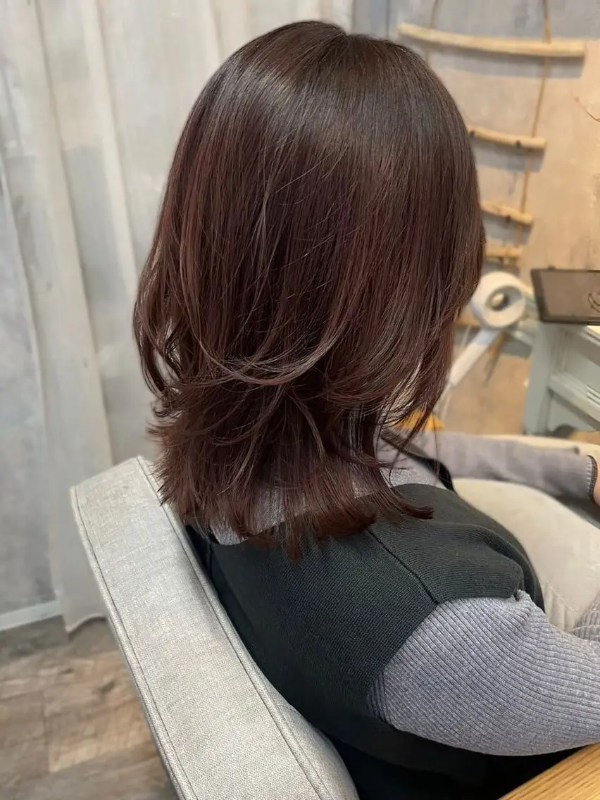 ミディアム ハイライト 髪質改善 縮毛矯正 内藤　宏紀 tidasmileのヘアスタイル