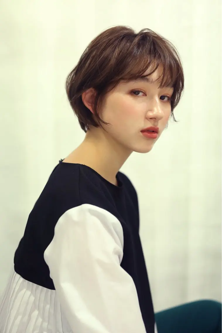 ショート カラー 韓国風ヘア カット ヘアカラー 朝がラクになるパーマ トウバルタイキのヘアスタイル