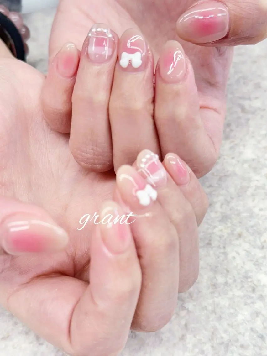 ネイル シンプルネイル 春ネイル ハンドネイル nailsalon grantのネイルデザイン