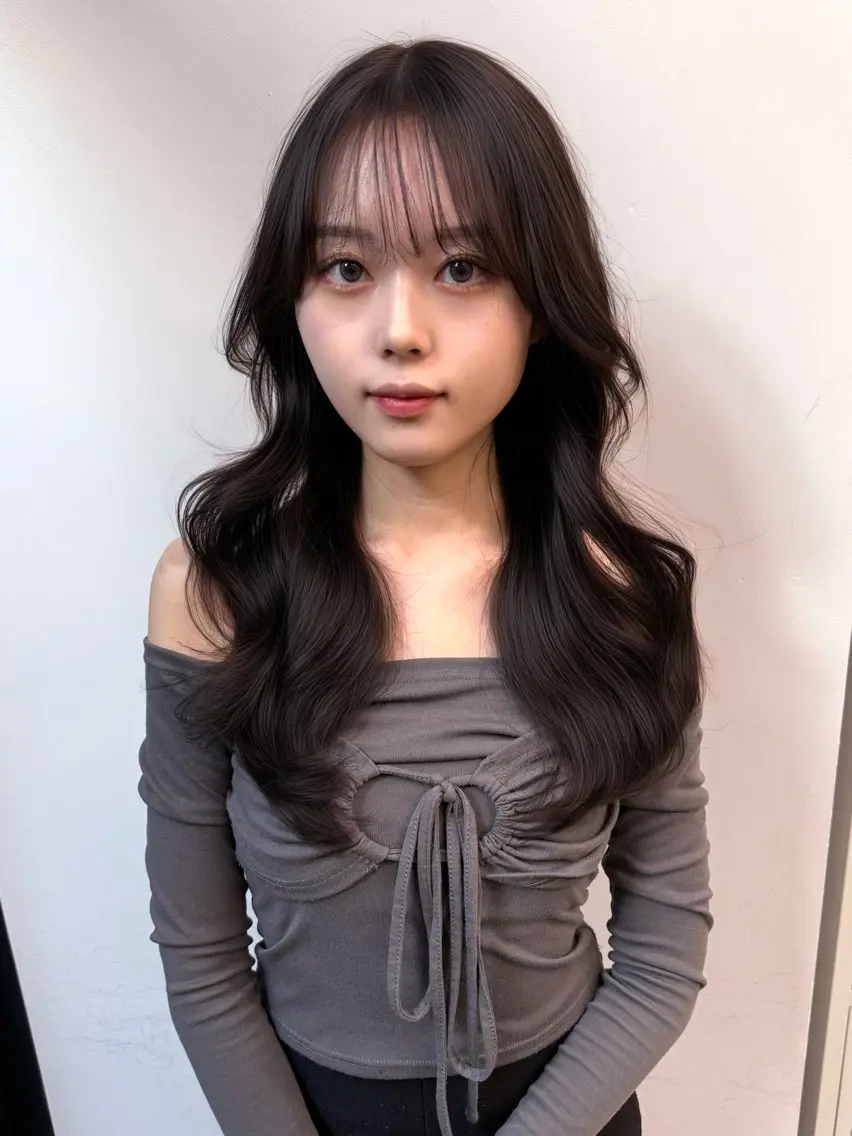 ロング カラー ベージュカラー ブリーチ ケアブリーチ デザインカラー ハイトーンカラー カット ヘアカラー トリートメント 表参道/透明感カラー 韓国ヘア長田雄希のヘアスタイル