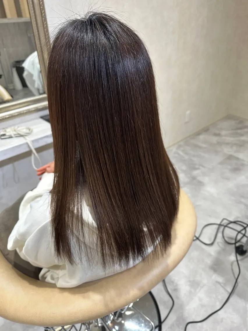 ロング 縮毛矯正 縮毛矯正 江崎 靖弘のヘアスタイル