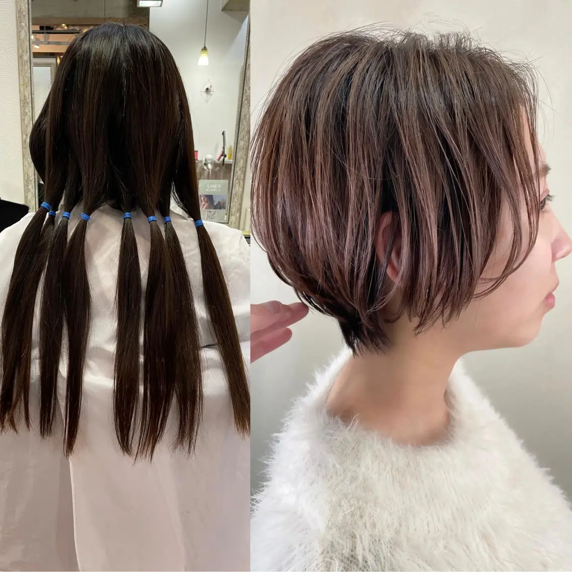 ​〜​大切な思いを繋ぐ​〜​ヘアドネーション＋カット(31㎝​〜​可能) 包装.発送料込み　カラー追加の場合、合計12000円です！の写真