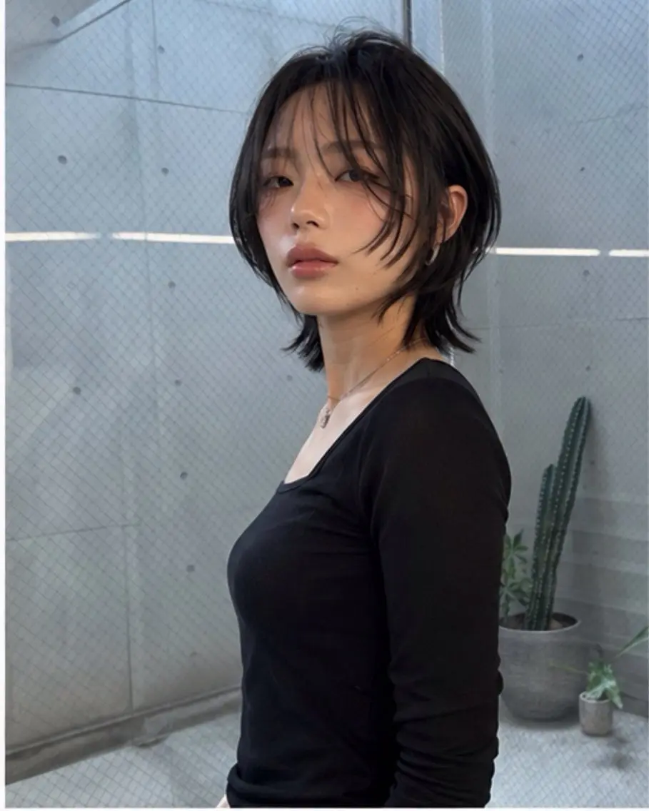 ショート ハッシュカット 韓国風ヘア レイヤーカット トリートメント カット pia 薬院のヘアスタイル