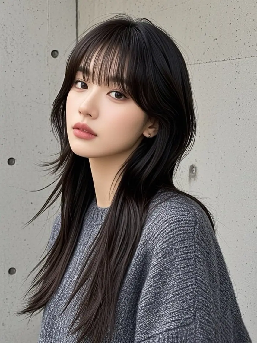 ロング ショートボブ アッシュ ボブ くびれヘア ハッシュカット カット ヘアカラー トリートメント ウルフカット 811 大阪梅田 ウルフのヘアスタイル