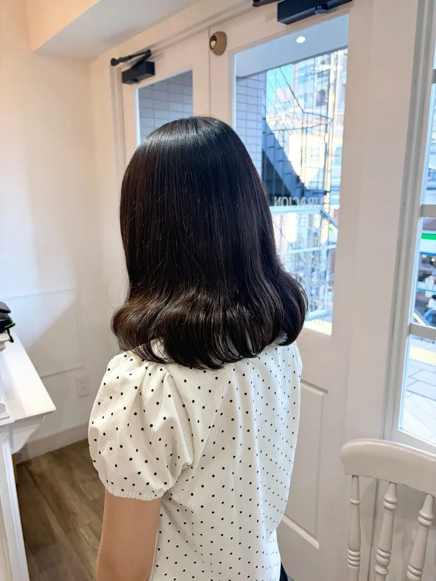 ミディアム ヘアカラー トリートメント mio♡ベージュ特化 🎀透明感カラーのヘアスタイル