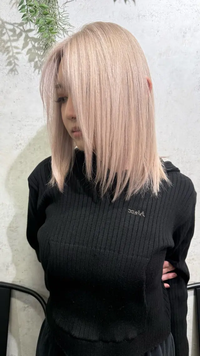 ミディアム カラー カット ヘアカラー トリートメント ハイトーン/ブリーチ MAYURI🌺横浜のヘアスタイル