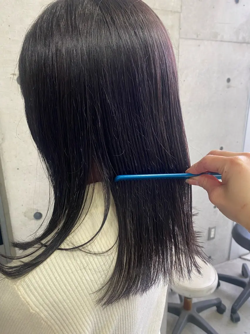 セミロング カラー アディクシーカラー ディープラベンダー ラベンダーカラー 増井 彩乃のヘアスタイル