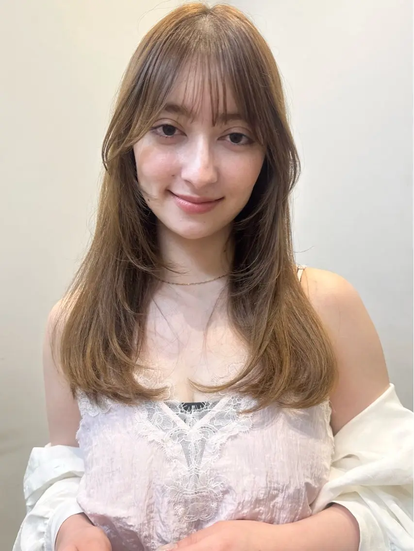 ロング カラー カット ヘアカラー 顔周りカット/ 艶カラー🌼水谷のヘアスタイル