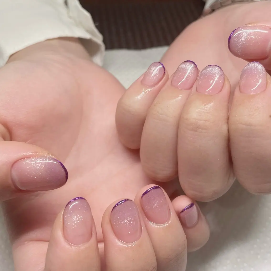 ネイル フレンチネイル ラメ(グリッター) マグネットネイル マグネットフレンチ Ricnail☾ ayanoのネイルデザイン