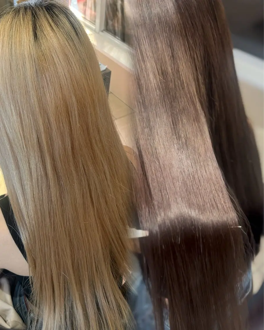 ロング カラー ブリーチ ブラウンカラー トリートメント ヘアカラー しゅり 🪽⋆⊹𓂃 ࣪ ˖のヘアスタイル