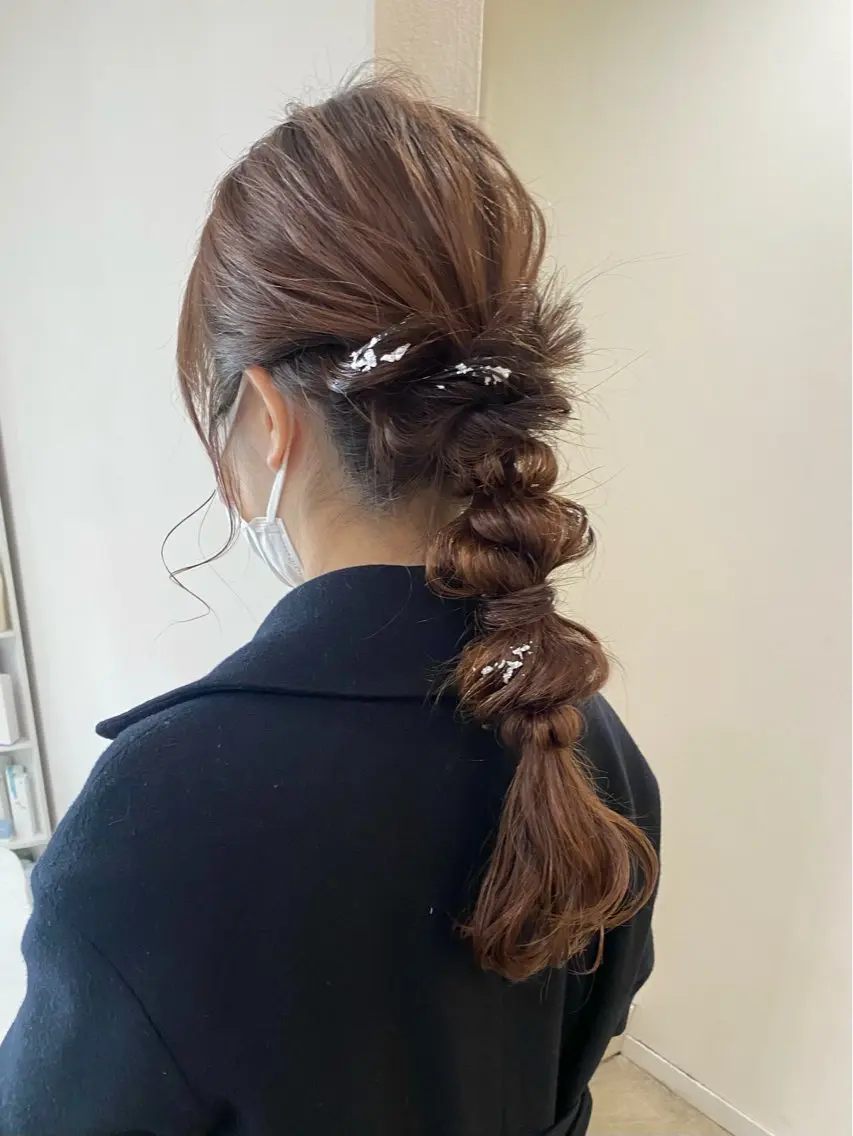 セミロング ヘアアレンジ ヘアセット kohana 🎀韓国ヘア🎀🤍のヘアスタイル