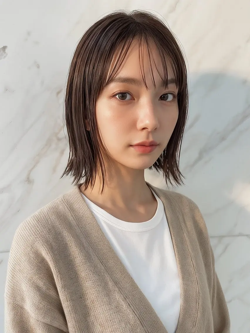 【新規/人気No.1💎】小顔・顔周り似合わせカット＋質感再生カラー＋髪質改善 2️⃣STEPトリートメント😊✨の写真