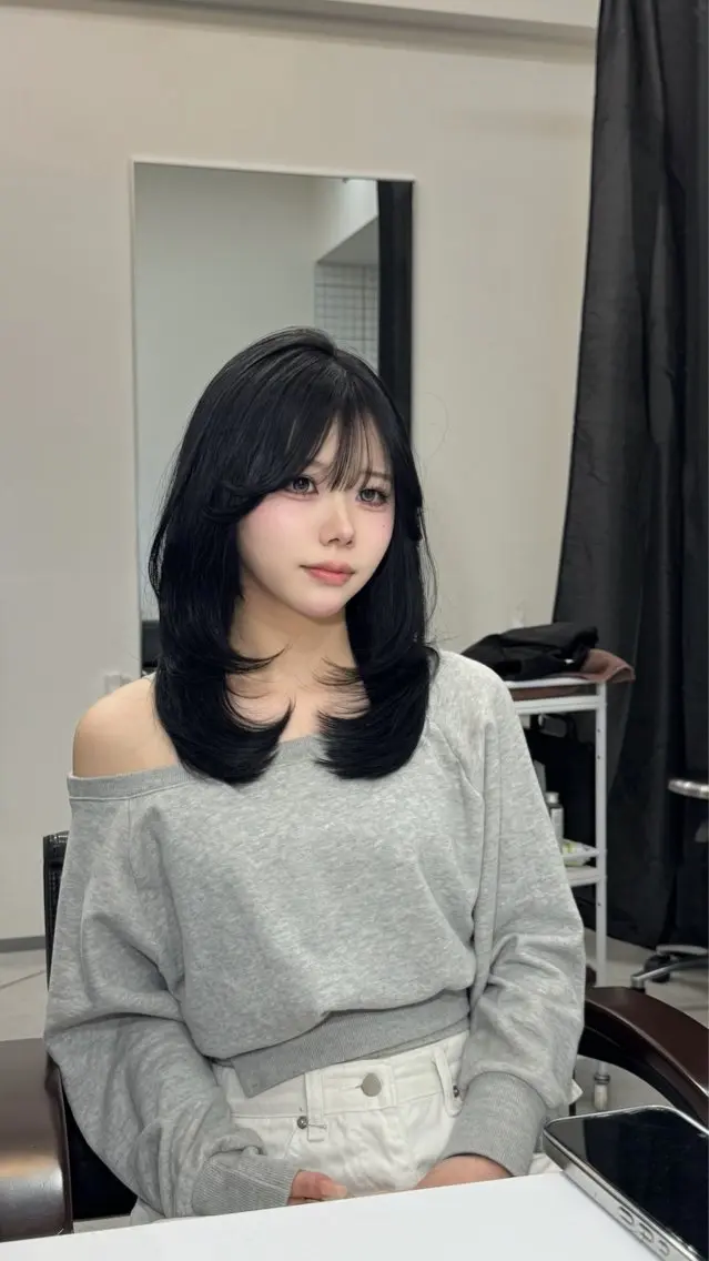 セミロング カット ヘアカラー トリートメント 韓国ヘア/館林美容室 /髪質改善/涼のヘアスタイル