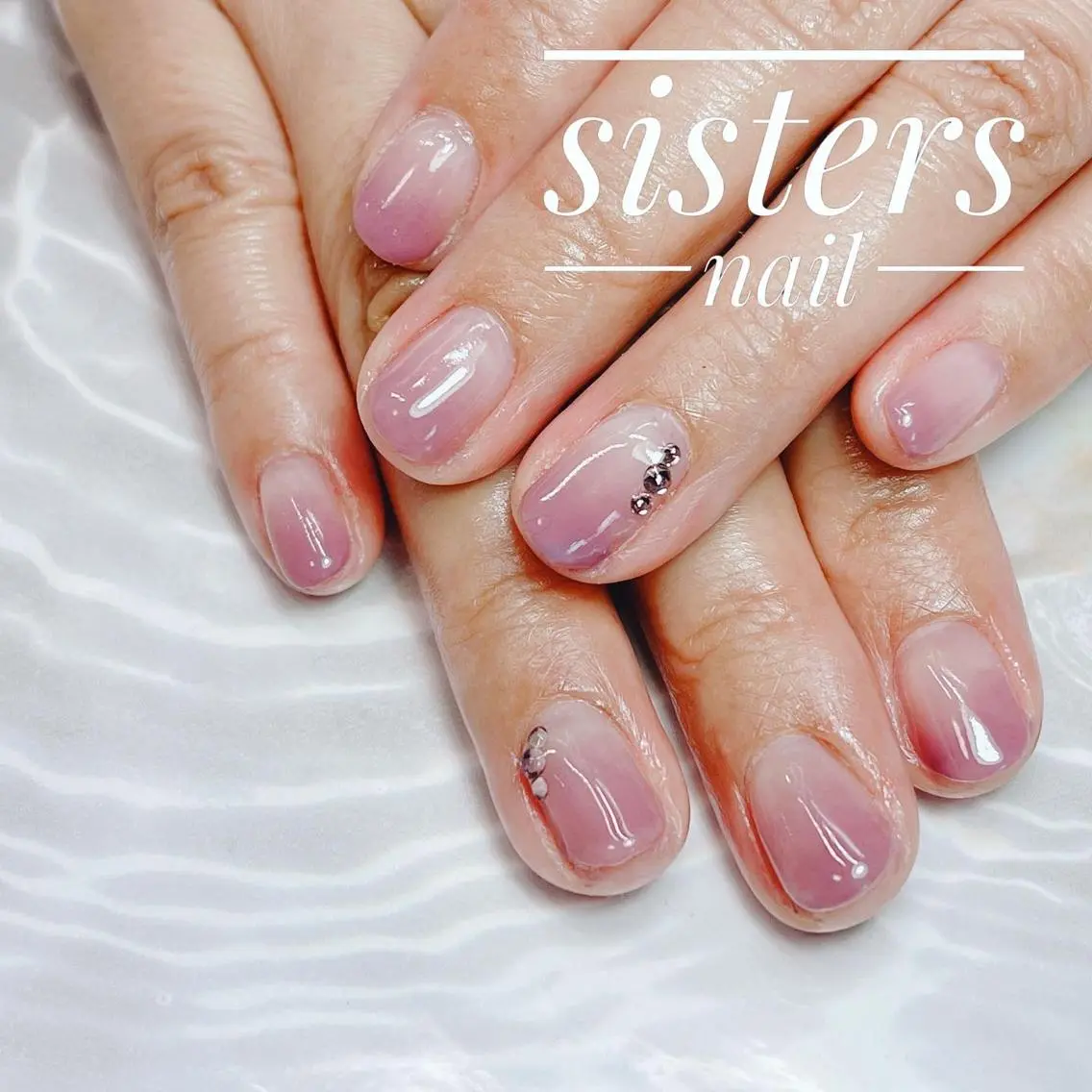 ネイル アートネイル グラデーション オフィスネイル ピンク パープル sisters nail.fのネイルデザイン