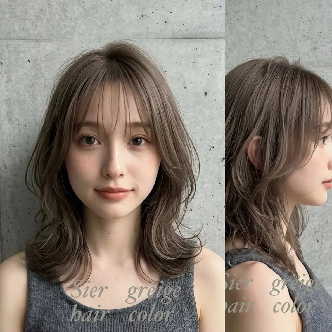 ミディアム カラー カット ヘアカラー トリートメント M.SLASH 辻 孝志のヘアスタイル