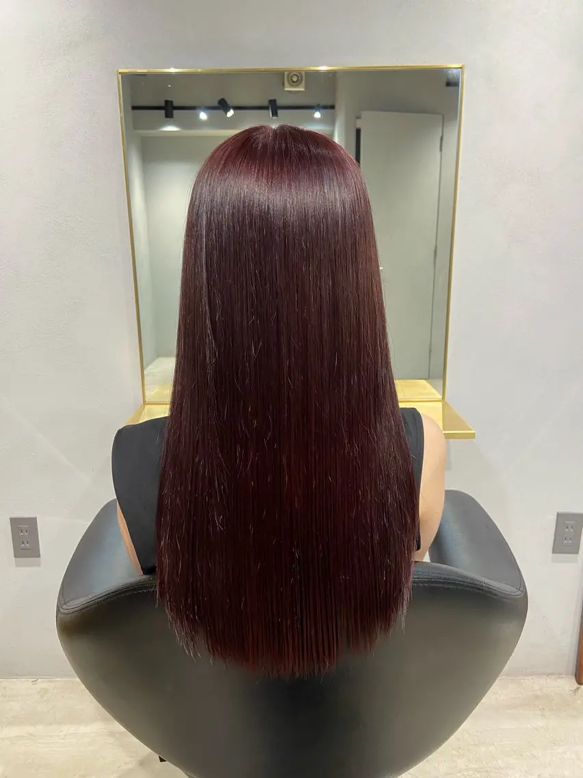 カラー レッドカラー 🎀持ちのいいパーマ 🎀mikihoのヘアスタイル