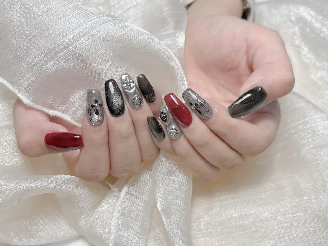 ネイル フレンチネイル ジェルネイル ガラスフレンチ ハロウィン 韓国ネイル Nail Jolieのネイルデザイン