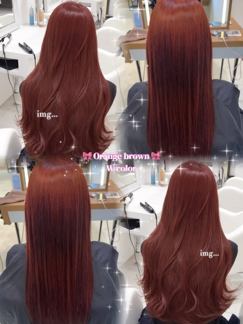 カラー ブラウンカラー オレンジ オレンジブラウン ヘアカラー LuLu/カラー ⪩⪨꙳⋆aimi ︎のヘアスタイル