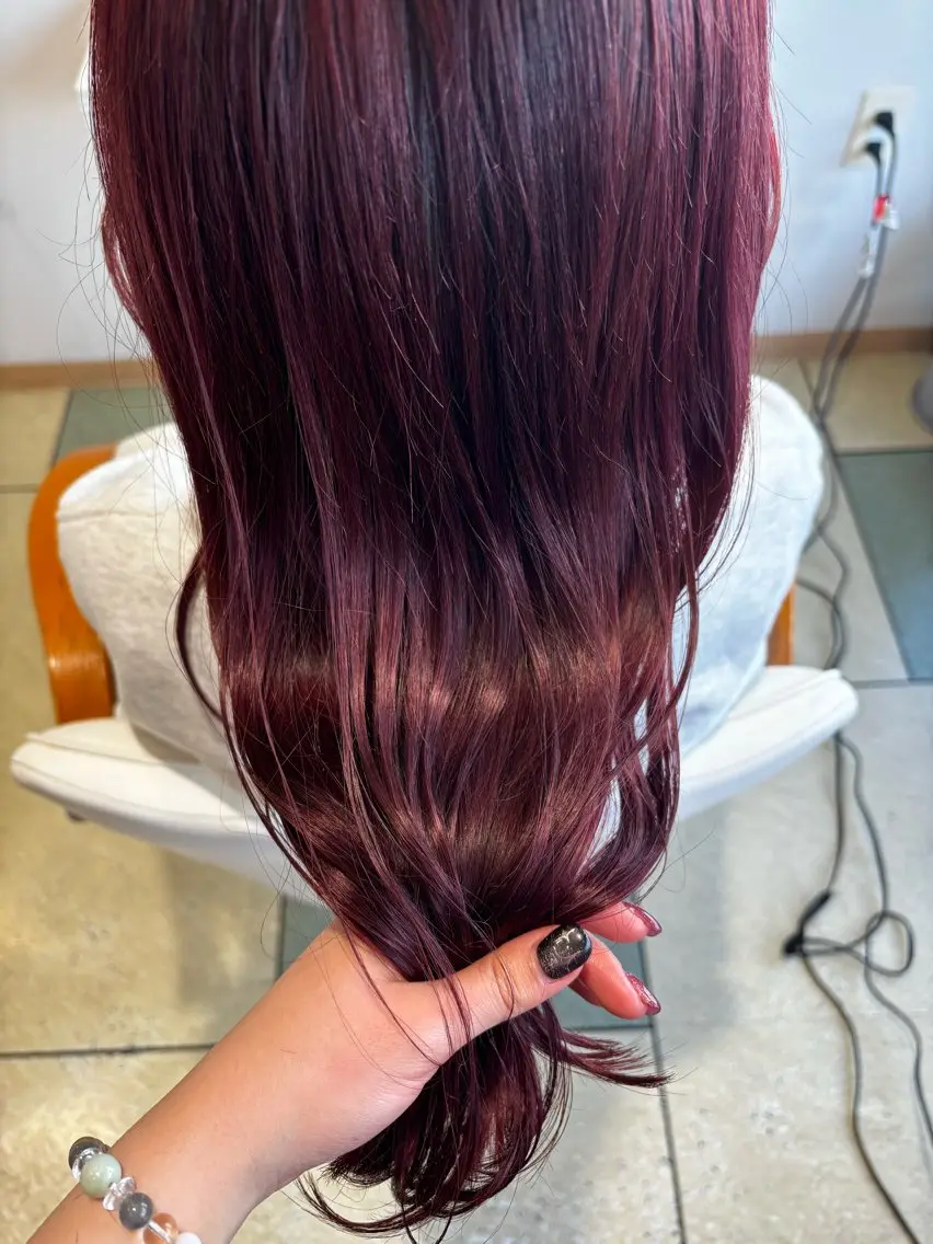 カラー ブリーチ レッドカラー 淡色┊︎ナチュラル 🧁奈那美🧁*.゜のヘアスタイル
