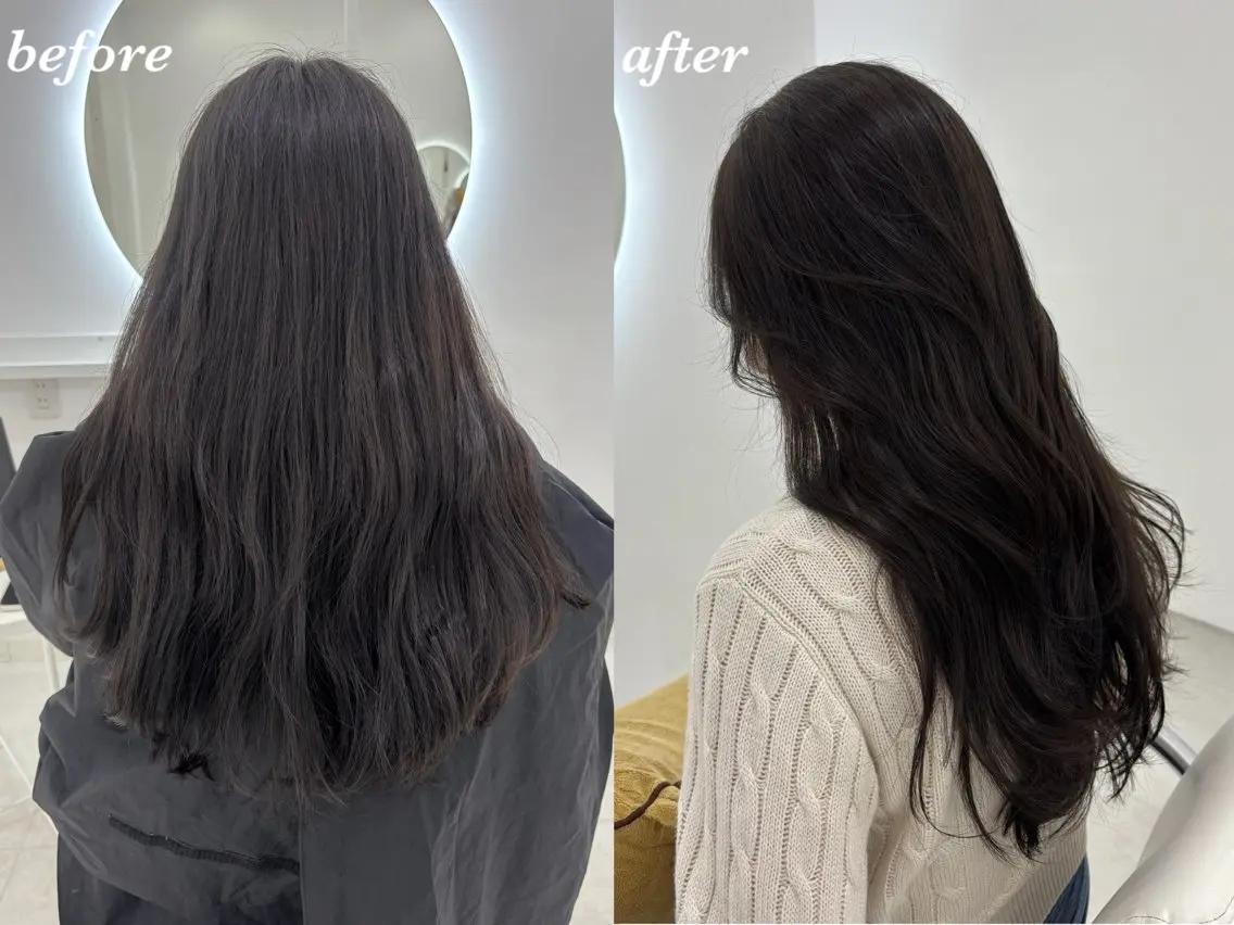 ロング カラー カット ヘアカラー トリートメント 【aini天王寺】 𝐚𝐢𝐫𝐢✂︎のヘアスタイル