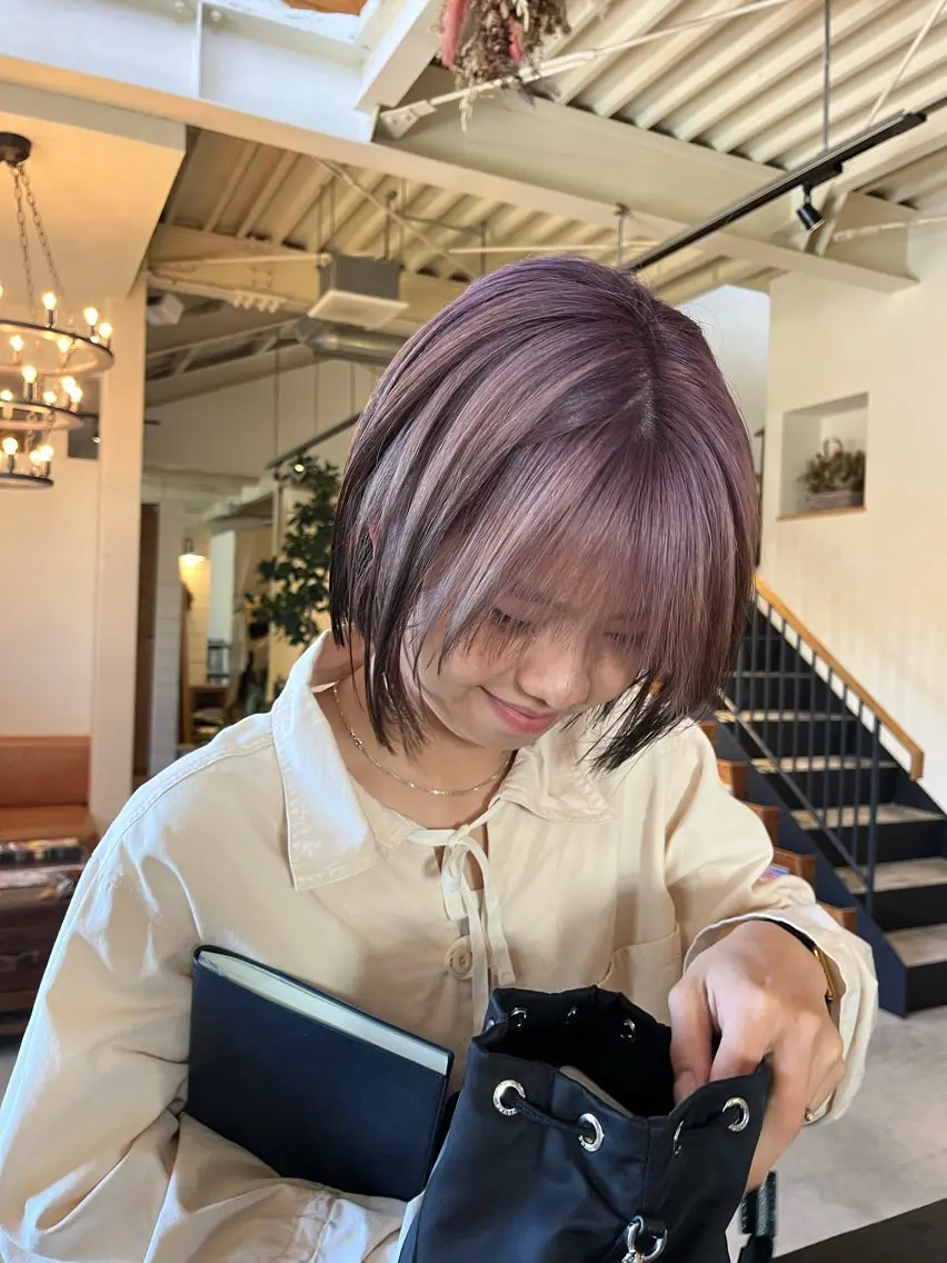 ショート カラー カット ヘアカラー シマダ ユウナのヘアスタイル