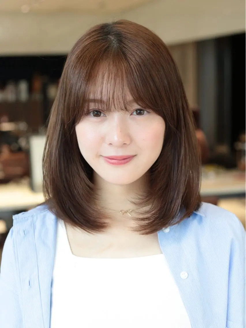 ミディアム カラー アッシュ アッシュブラウン ブラウンカラー 透明感カラー ヘアカラー トリートメント 髙木美緒🌿 レイヤー/アレンジのヘアスタイル