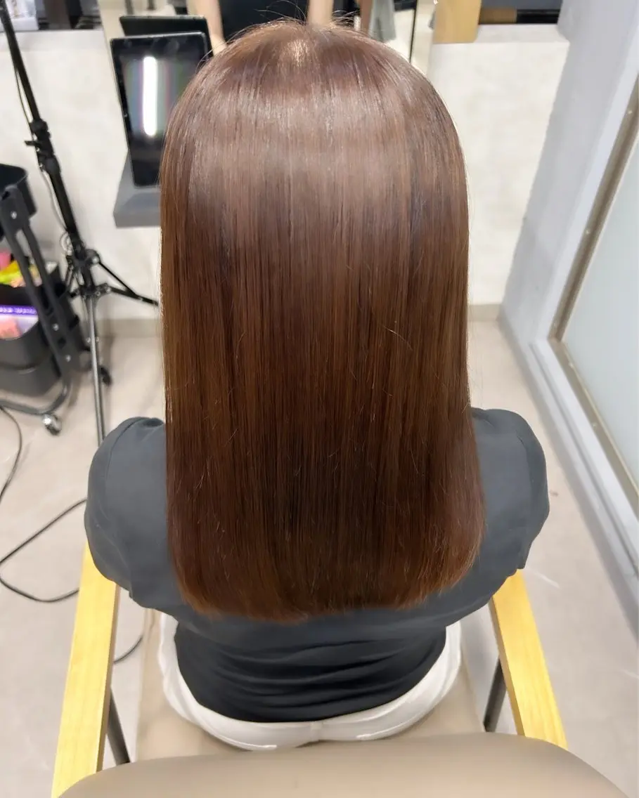 セミロング カラー 髪質改善 トリートメント 新宿/美髪矯正 髪質改善/韓国風山本のヘアスタイル