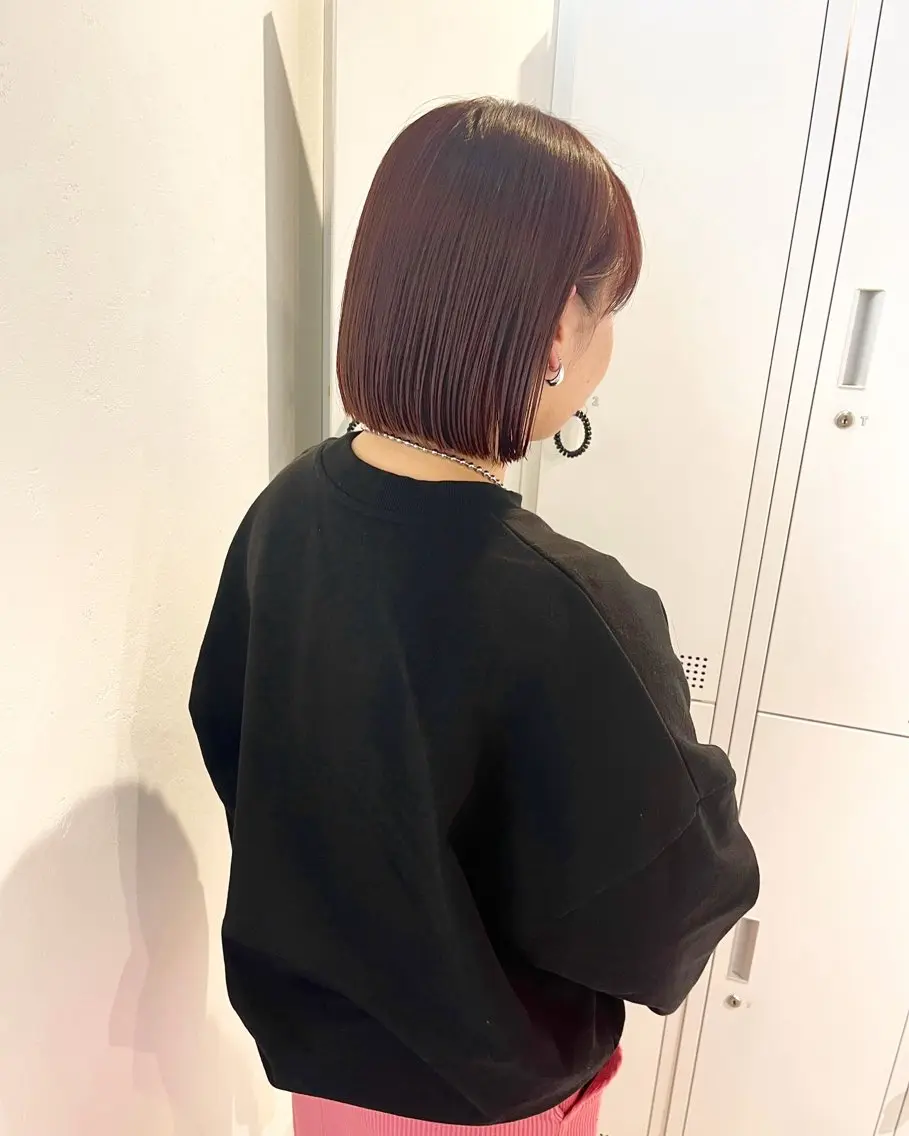 ミディアム カット ヘアカラー トリートメント 🧸🤍船橋/ボブ /toto.Momoのヘアスタイル