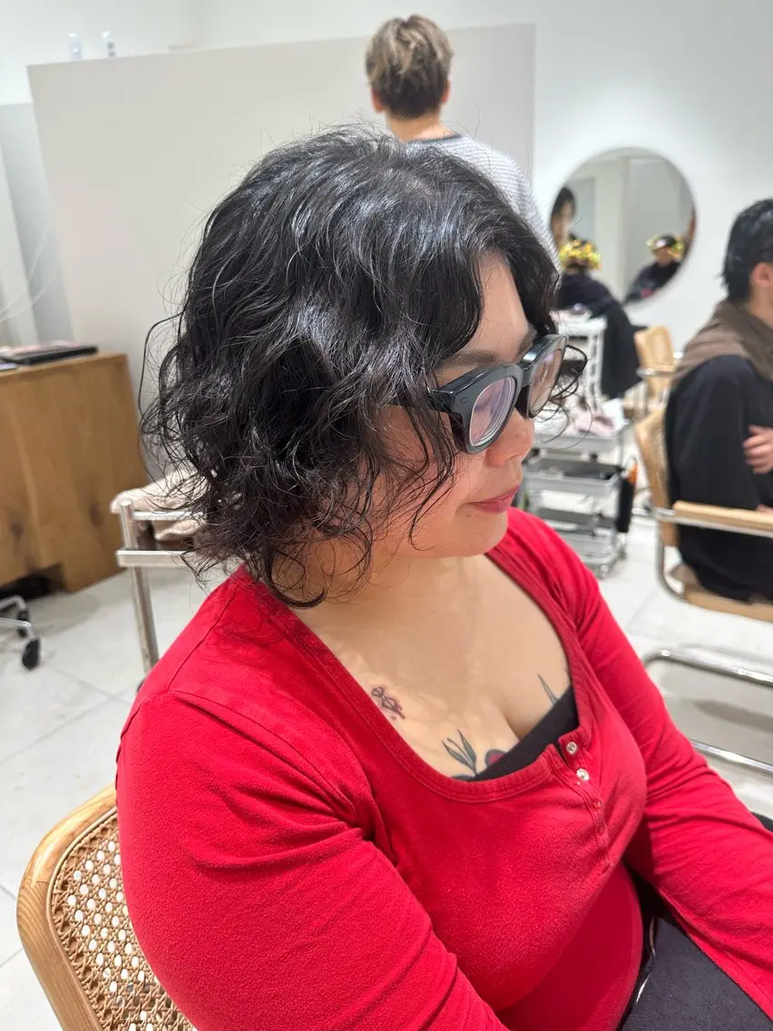ショート 伸ばしかけ カット パーマ vixus erinaのヘアスタイル