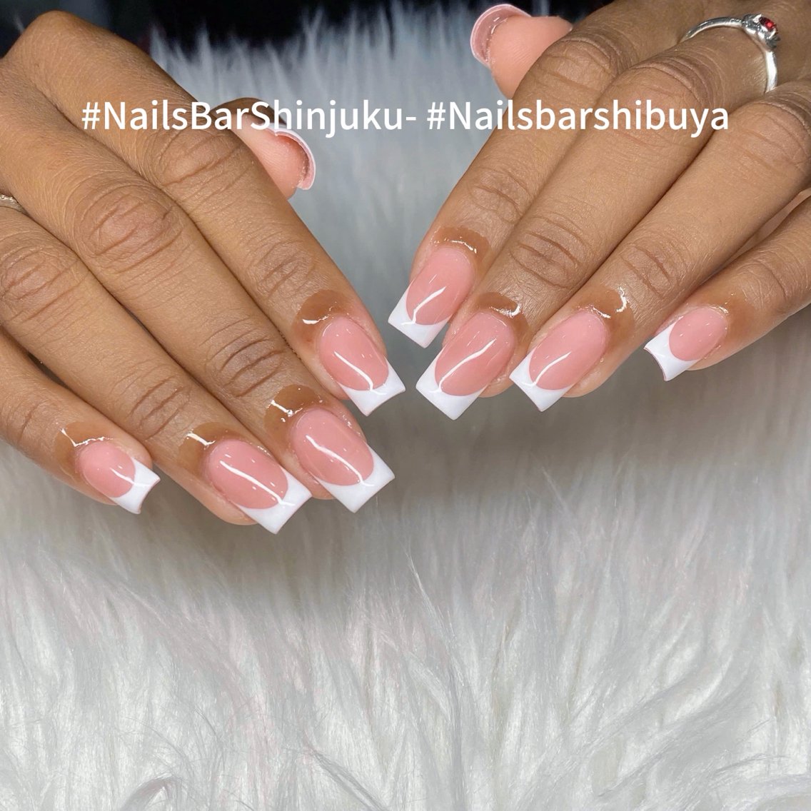 ネイル 長さ出し フレンチネイル ジェルネイル 韓国ネイル ロングネイル NAILS BAR SHINJUKUのネイルデザイン