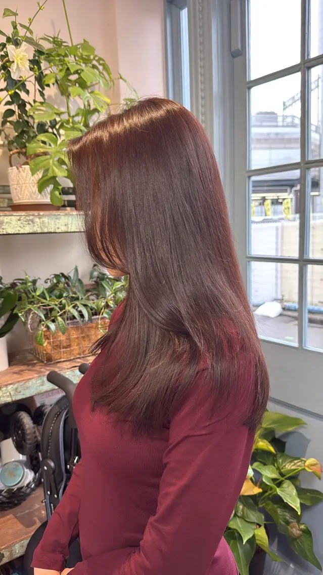 ロング カラー ブラウンカラー 透明感カラー ピンクカラー ピンクブラウン カット ヘアカラー トリートメント Sakura .のヘアスタイル