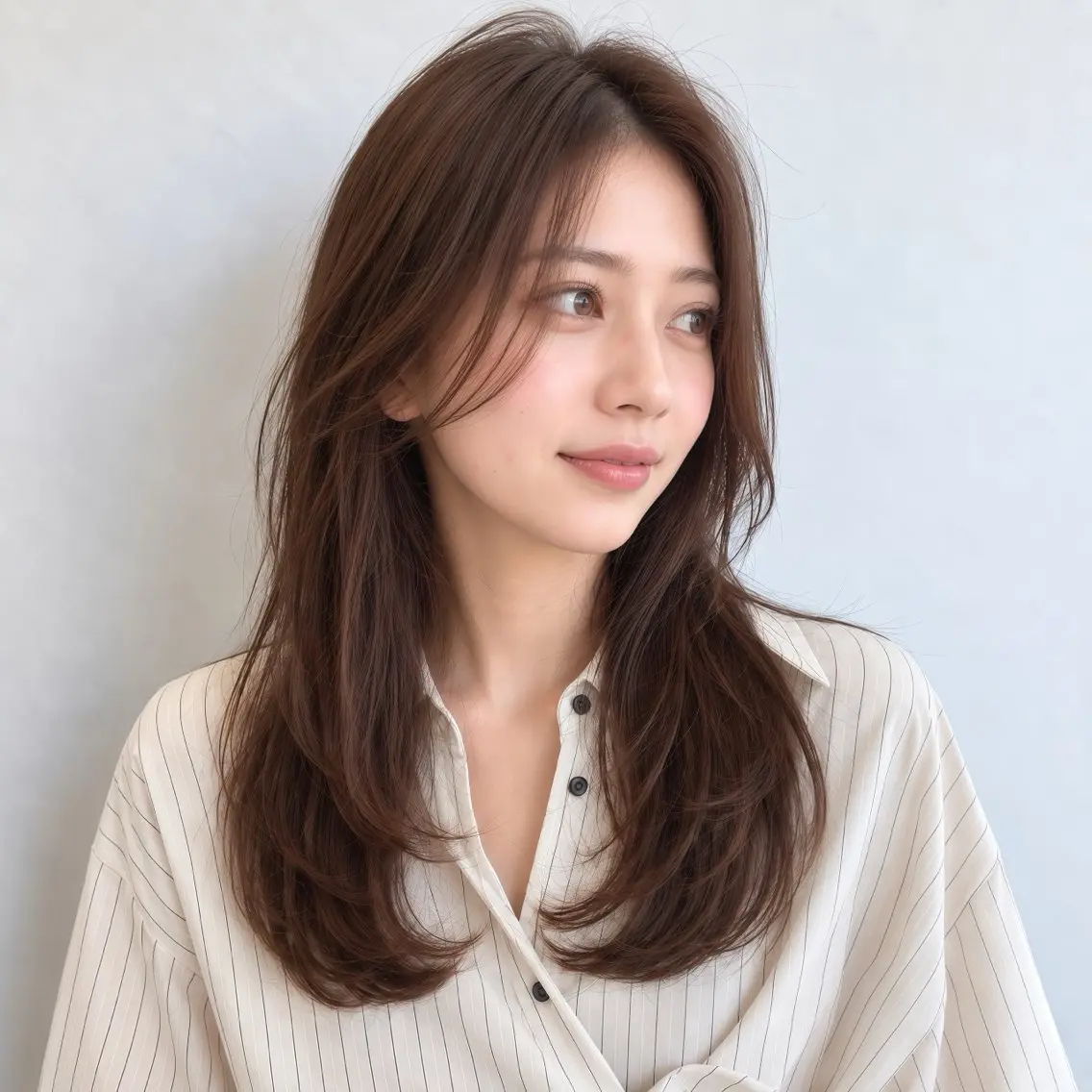ロング カラー ブラウンカラー ココアブラウン レイヤーカット カット ヘアカラー トリートメント 銀座/モテ🤍垢抜け レイヤー/ナナコのヘアスタイル