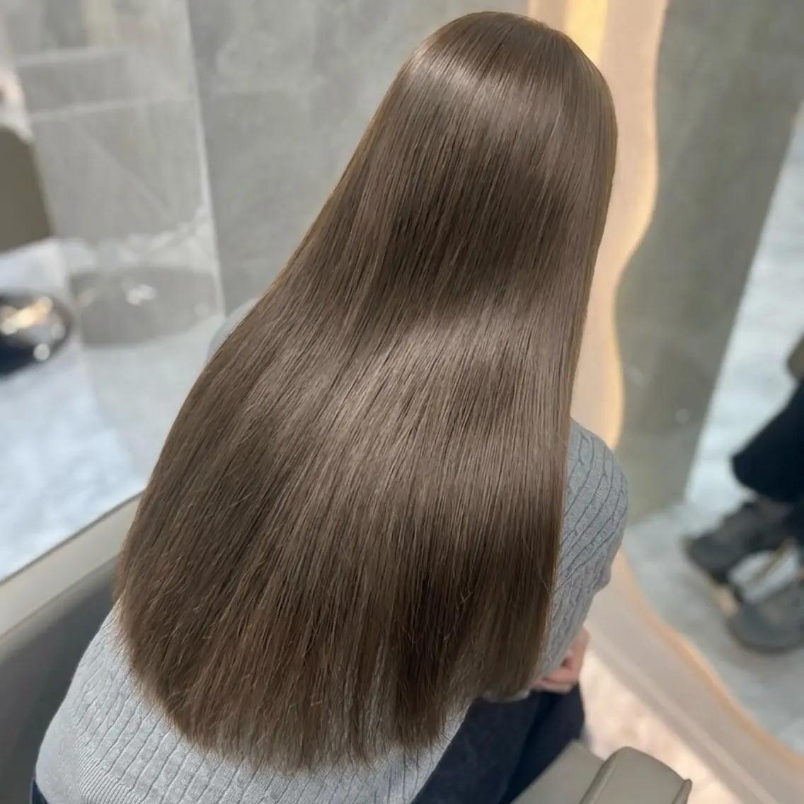 ロング カラー ベージュカラー ブリーチ ブリーチなしカラー 🦋Yui🦋透明感 /ベージュ/Wカラーのヘアスタイル