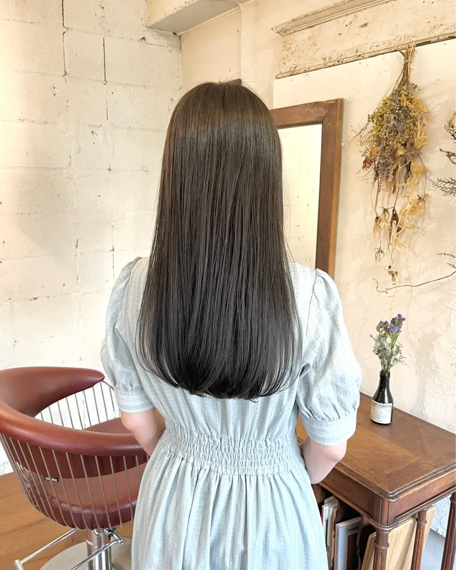 ロング カラー ヘアカラー 暗髪とオリーブ🌿 渡辺拓人のヘアスタイル