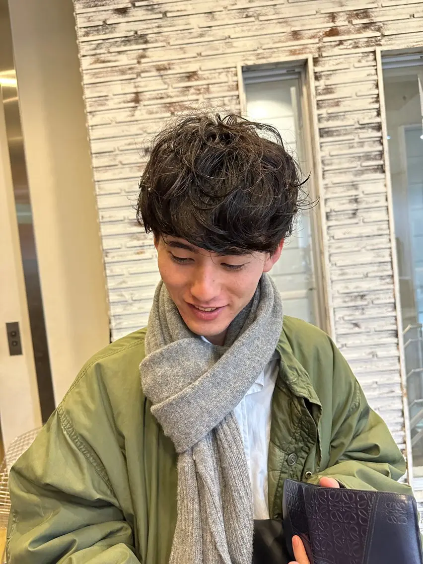 パーマ メンズ メンズパーマ ニュアンスパーマ カット パーマ 🌈村松滉太髪質改善 レイヤーカット🌈のヘアスタイル