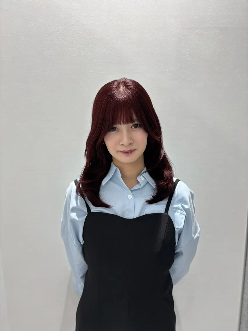 ロング カラー ヘアアレンジ 黒髪 ブリーチ ボルドーカラー ケアカラー 透明感カラー 銀座/ショート/ メンズ/HINOKIのヘアスタイル