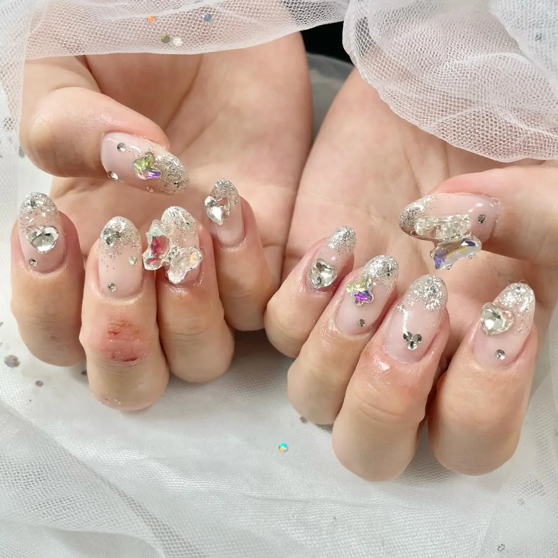 ネイル キラキラネイル ワンホンネイル 🎀AYAKO 🎀中韓ネイルのネイルデザイン