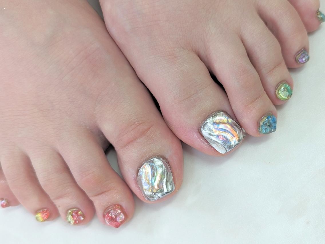 ネイル フットネイル ジェルネイル フットネイル 推しネイル | 　aycnailのネイルデザイン