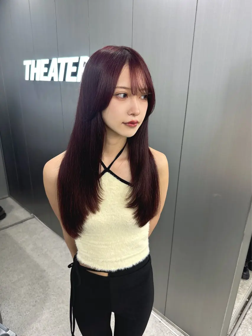 ロング カラー 暗髪🩶ラベンダー/ ブルー/ユウナ🤍のヘアスタイル