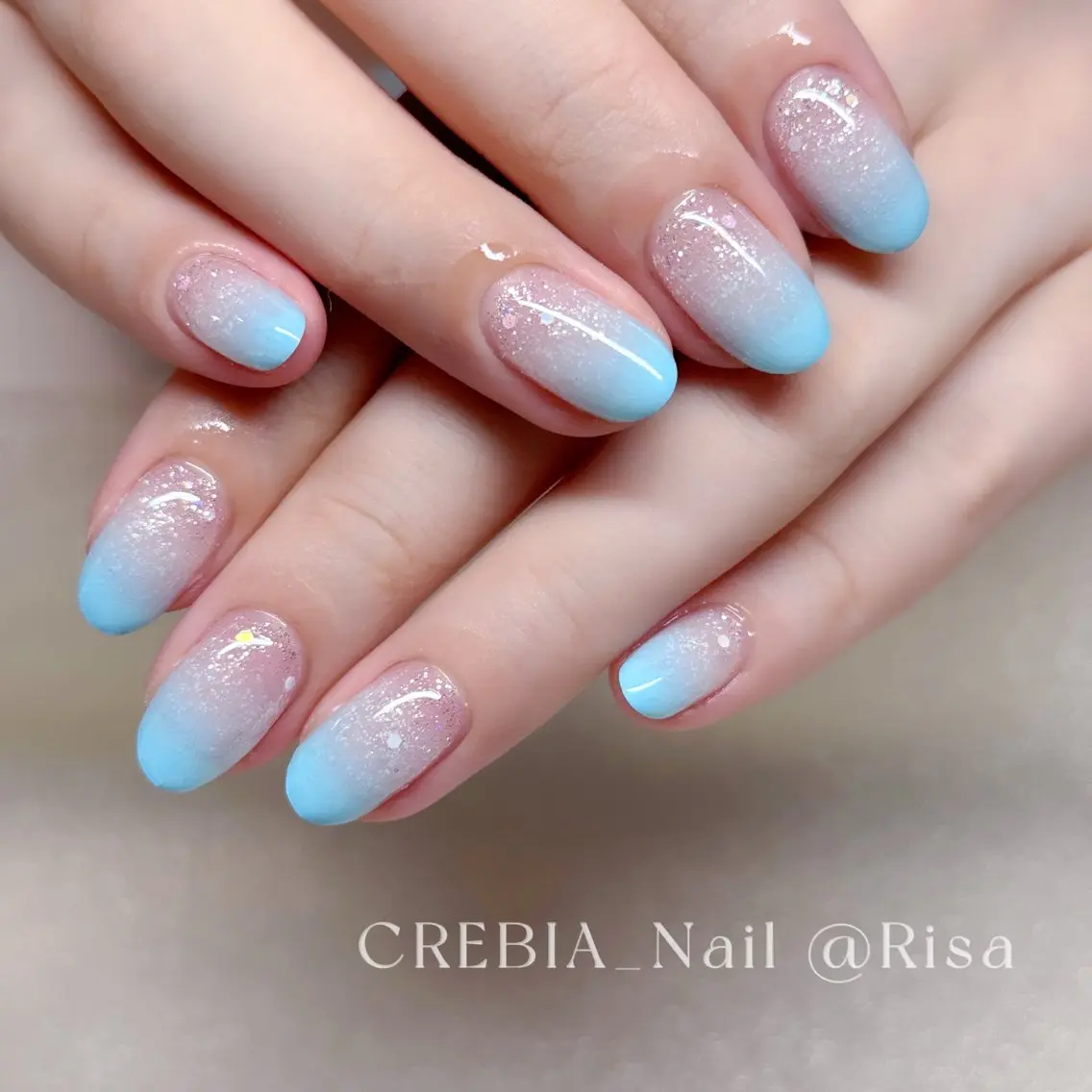 ネイル グラデーション ラメ(グリッター) ラメグラデーション CREBIA Nailのネイルデザイン