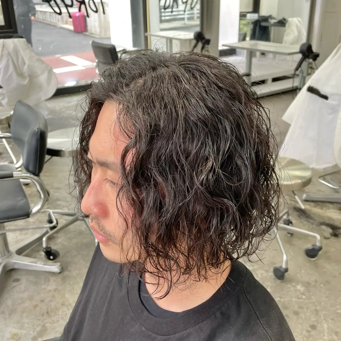 セミロング パーマ メンズ マンバンヘア カット パーマ メンズ特化美容師/ 藤戸 椋のヘアスタイル