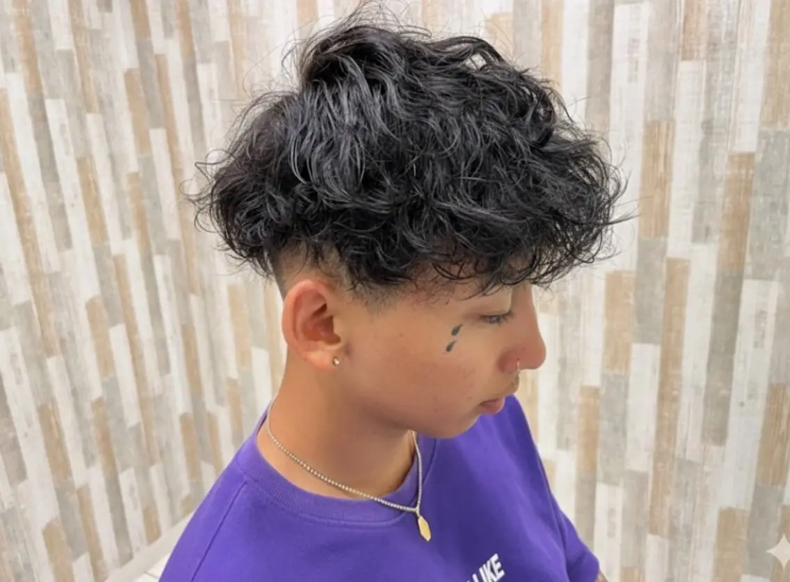 パーマ メンズ カット パーマ 【Earth平塚】 野首のヘアスタイル