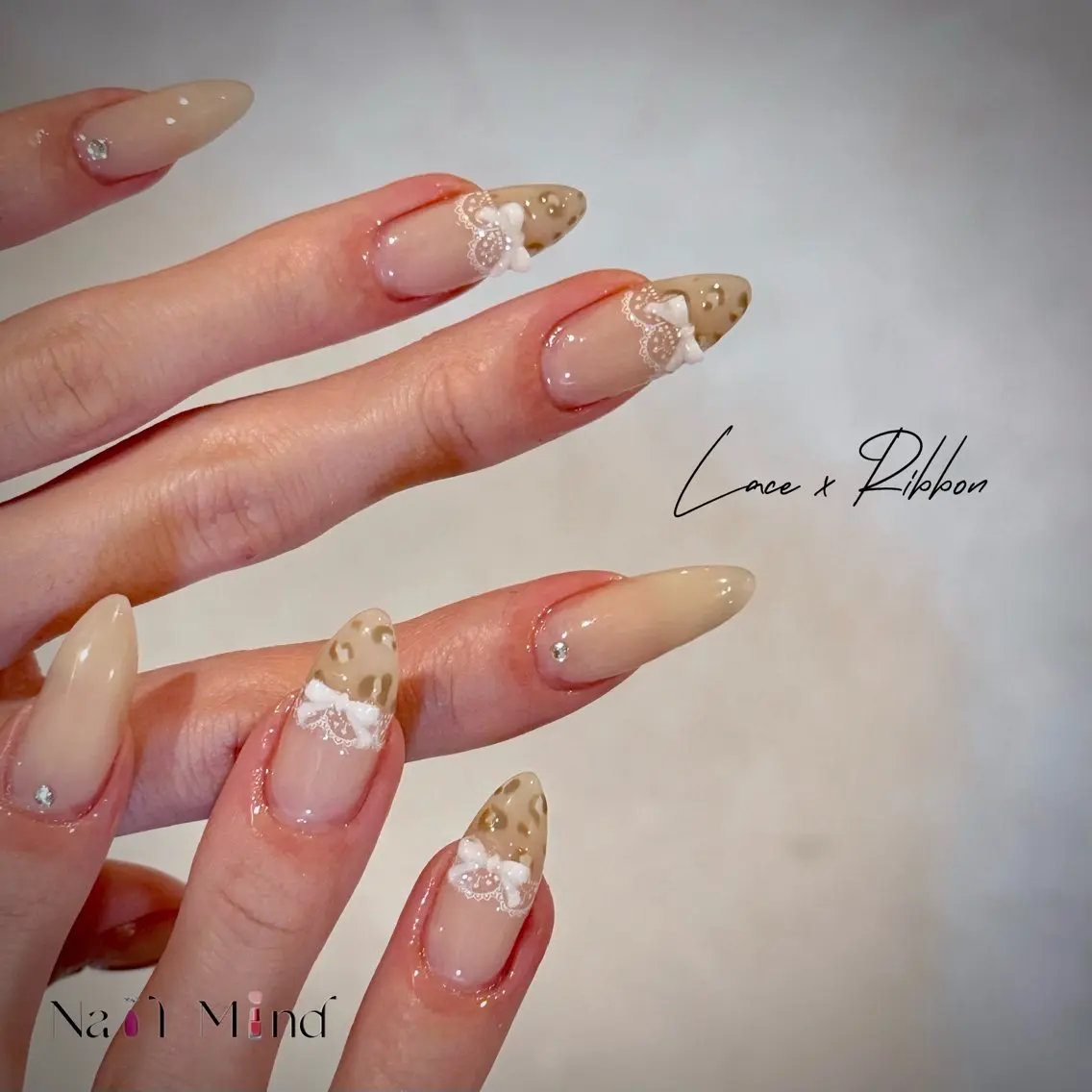 ネイル レース リボン ハンドネイル NailMind Tokyoのネイルデザイン