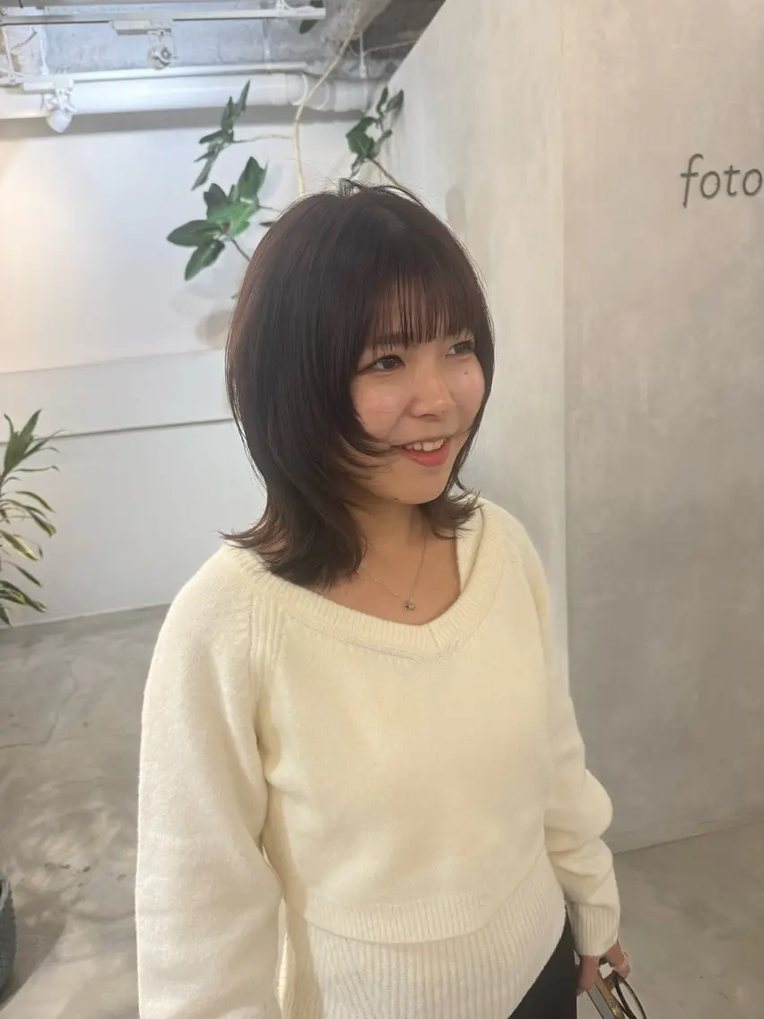 セミロング カット ヘアカラー トリートメント 新宿/顔周りカット +レイヤー＝しずく♩のヘアスタイル